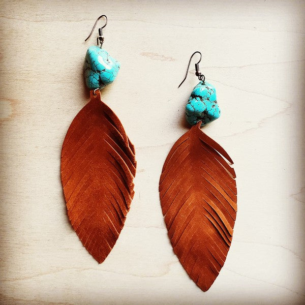 Suede Feather Earrings