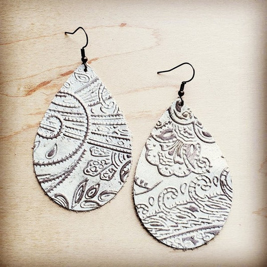 Oyster Paisley Teardrop Earrings