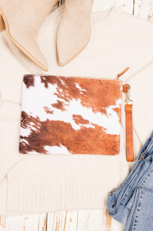 Cow Print Clutch