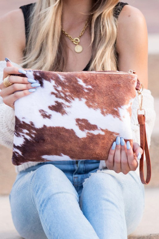 Cow Print Clutch