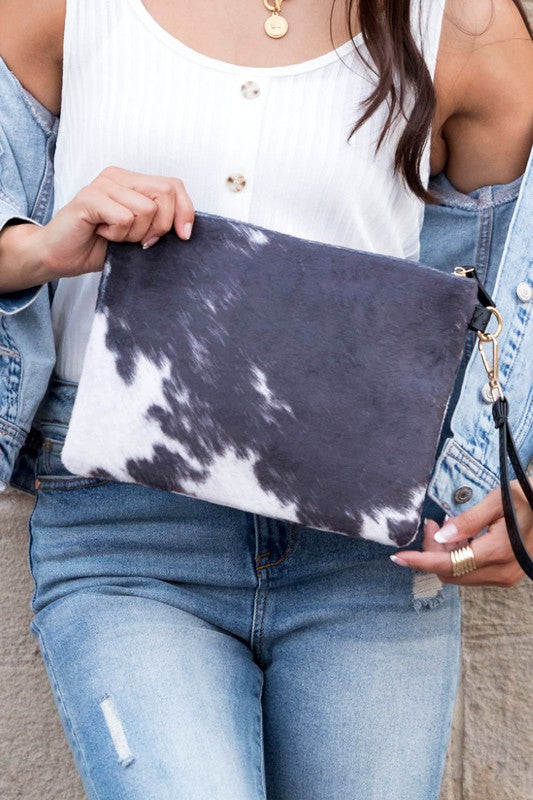 Cow Print Clutch