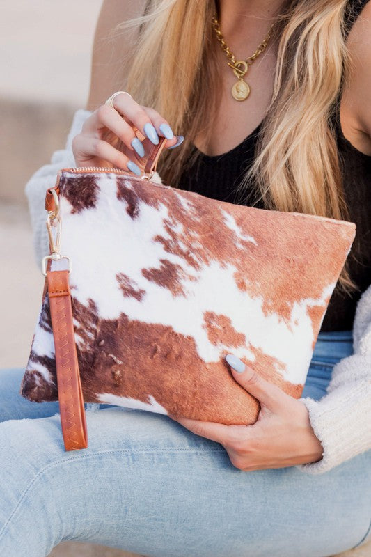 Cow Print Clutch