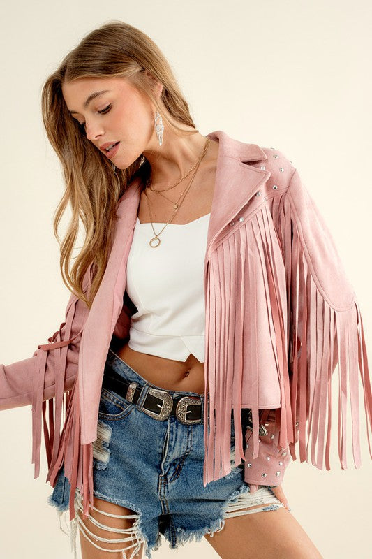 Studded Western Fringe Jacket