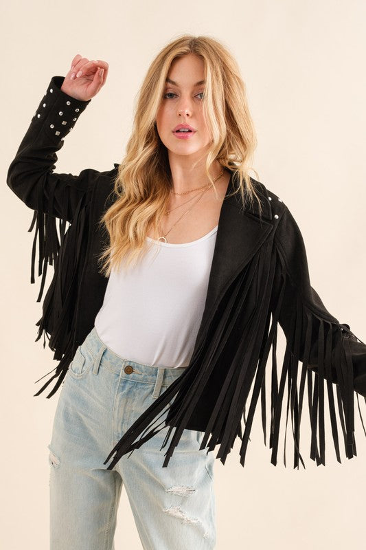 Studded Western Fringe Jacket