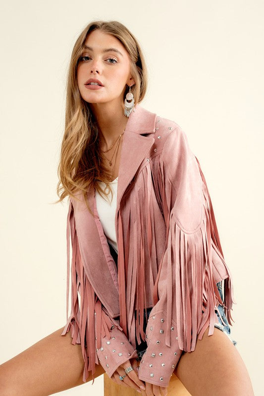 Studded Western Fringe Jacket