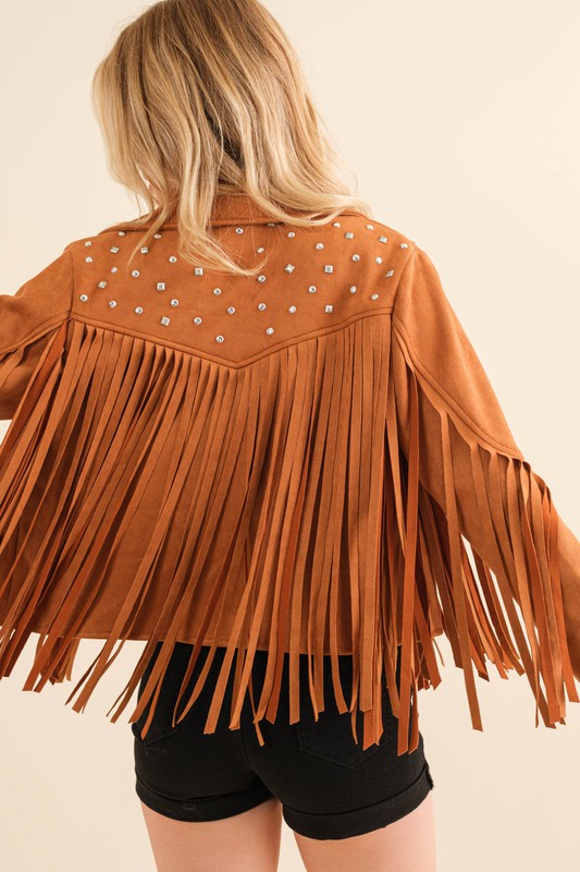 Studded Western Fringe Jacket