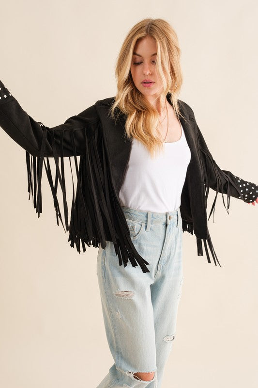 Studded Western Fringe Jacket