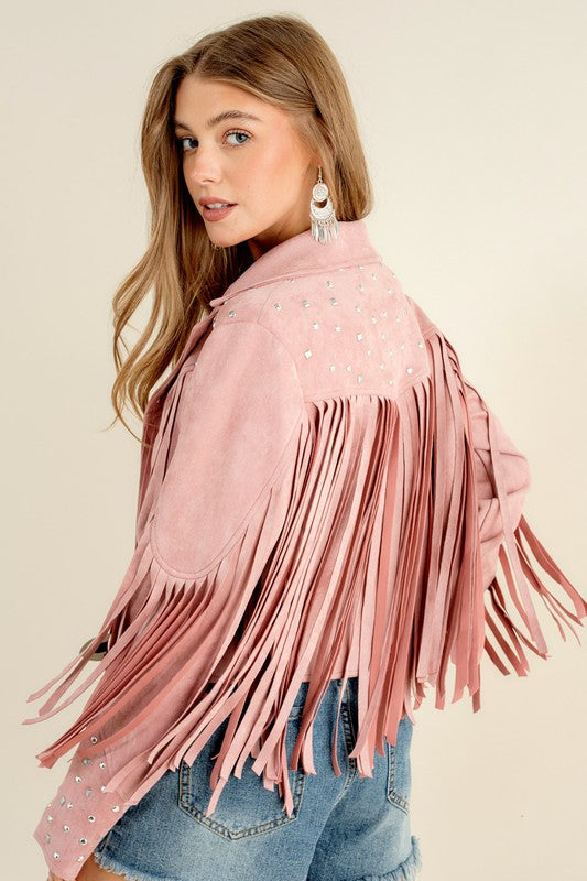 Studded Western Fringe Jacket