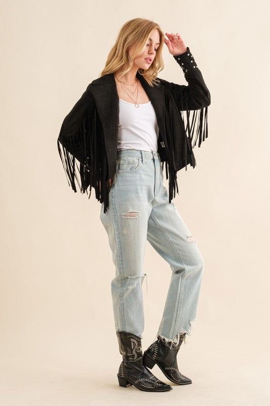 Studded Western Fringe Jacket