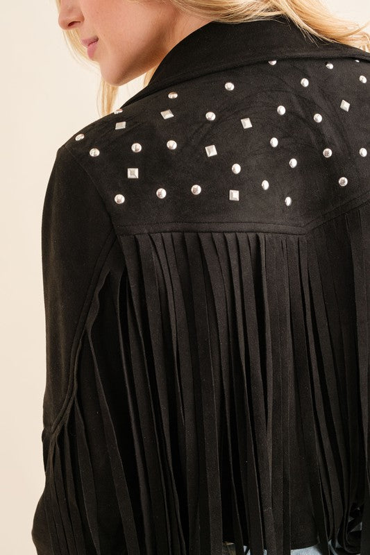 Studded Western Fringe Jacket