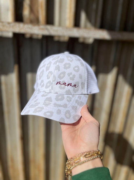 White Leopard Mama Hat