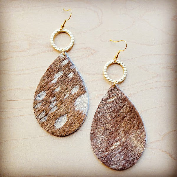 Teardrop Earrings With Gold Hoop