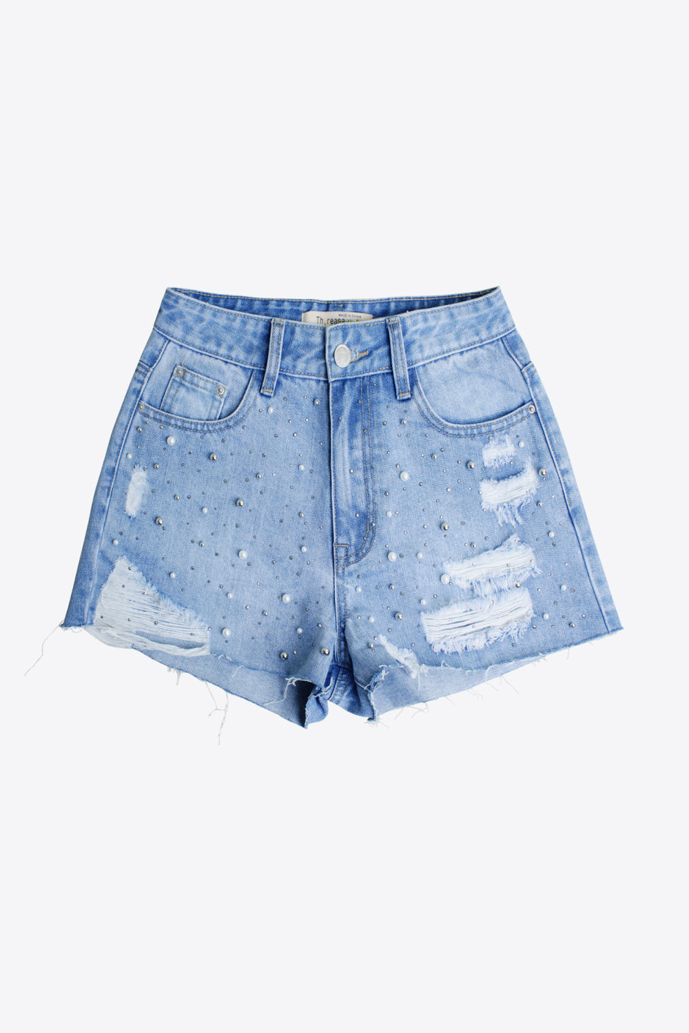 Beaded Denim Shorts