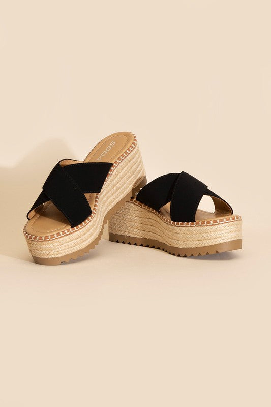 Criss-Cross Platform Sandal