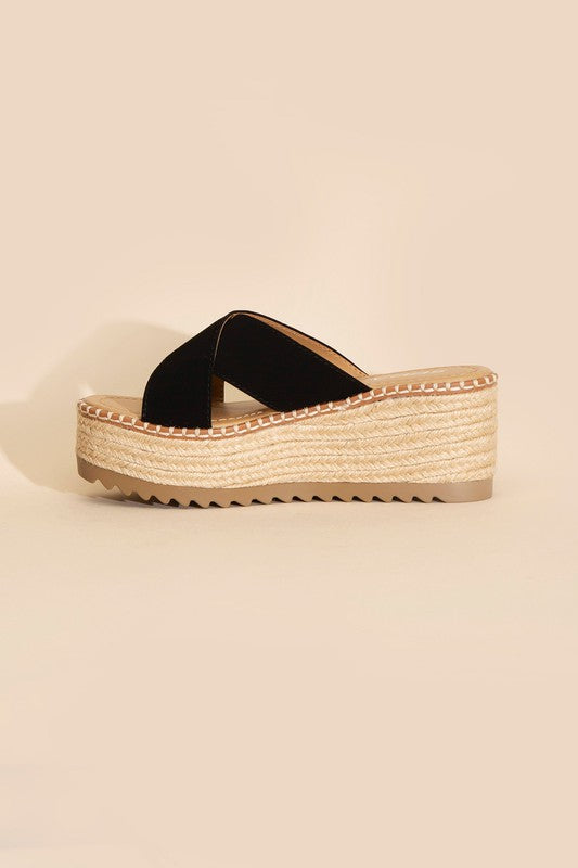 Criss-Cross Platform Sandal