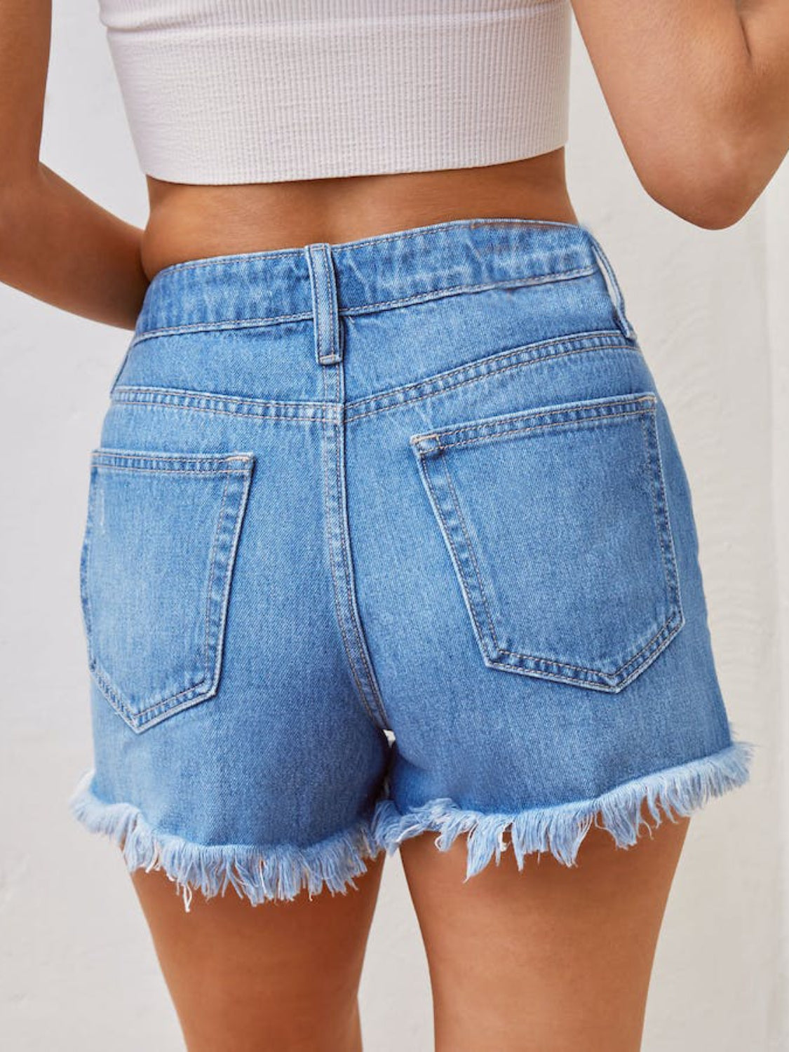 Distressed Denim Shorts