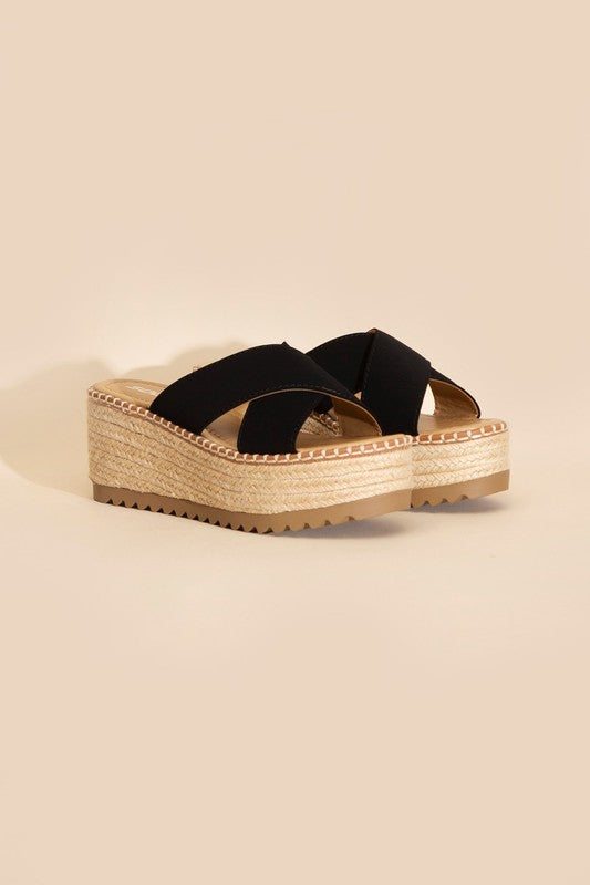 Criss-Cross Platform Sandal