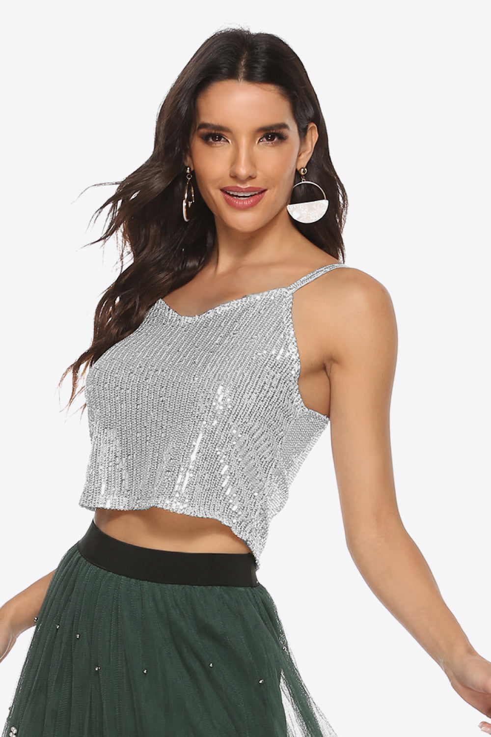 Sequin Cropped Tank