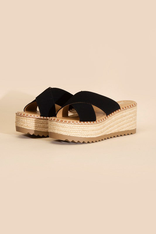 Criss-Cross Platform Sandal