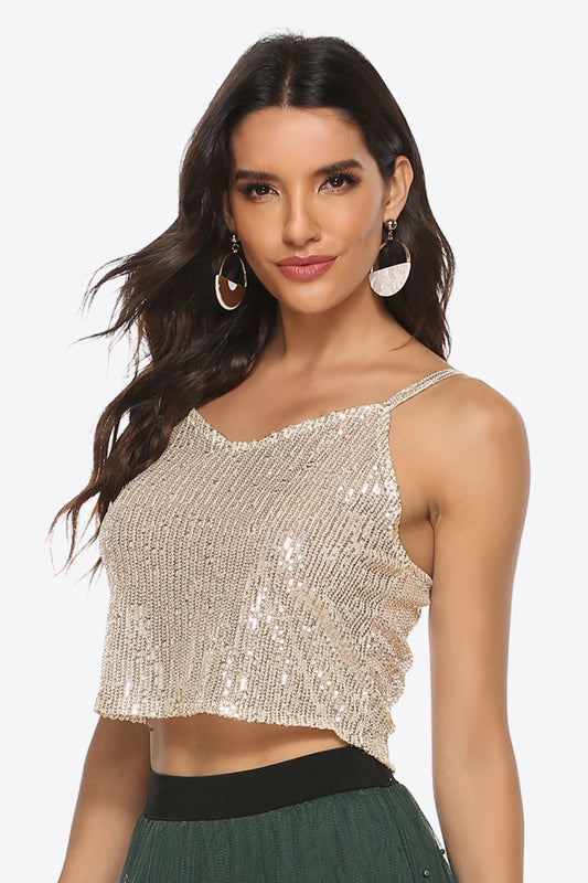 Sequin Cropped Tank