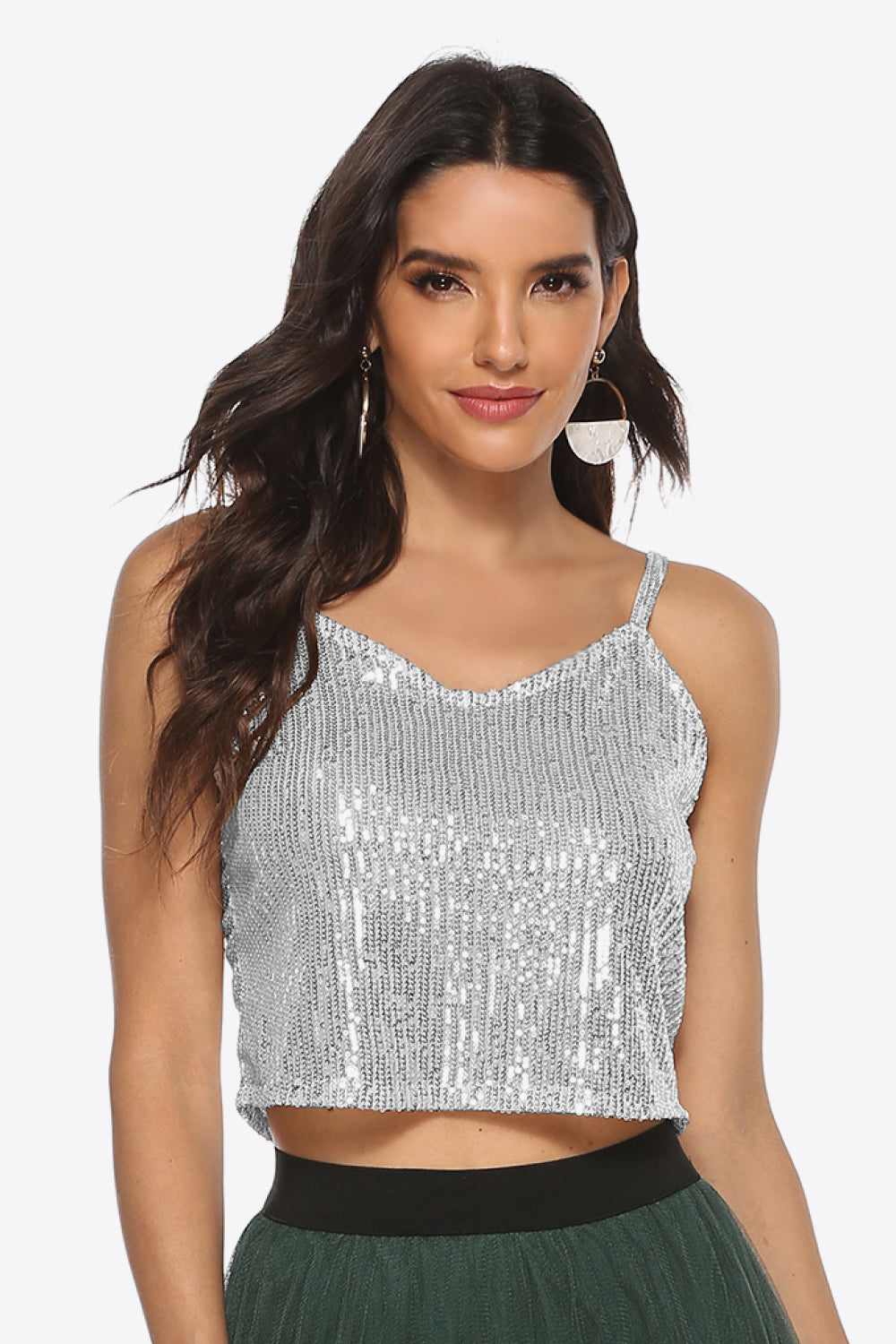 Sequin Cropped Tank