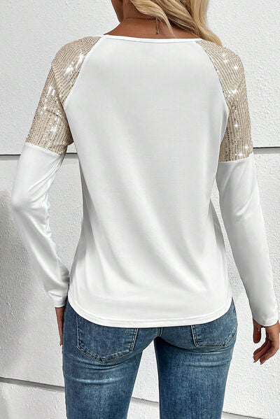 Sequin Long Sleeve T-Shirt