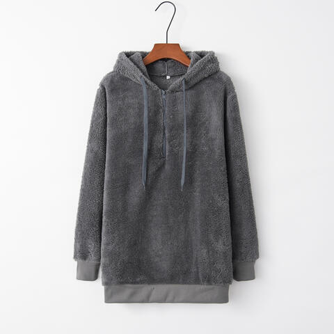 Quarter-Zip Drawstring Hoodie