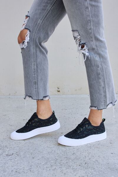 Lace-Up Platform Sneakers