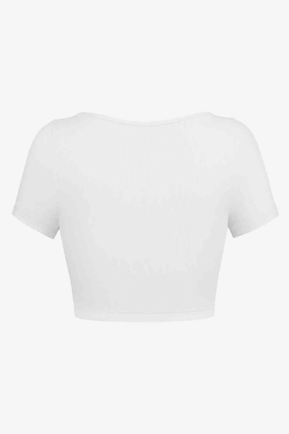 Square Neck Ribbed Crop Top