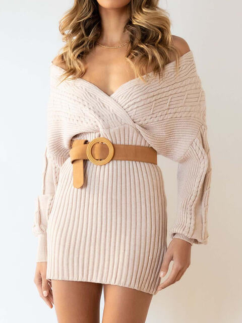 Sweetheart Long Sleeve Sweater Dress