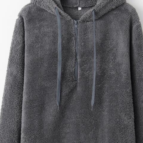 Quarter-Zip Drawstring Hoodie