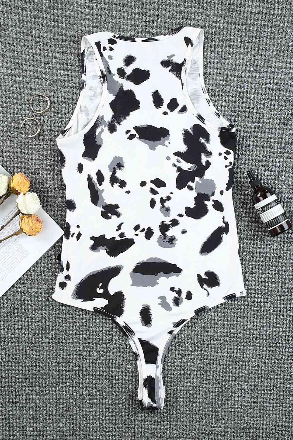 Fringed Cow Print Bodysuit