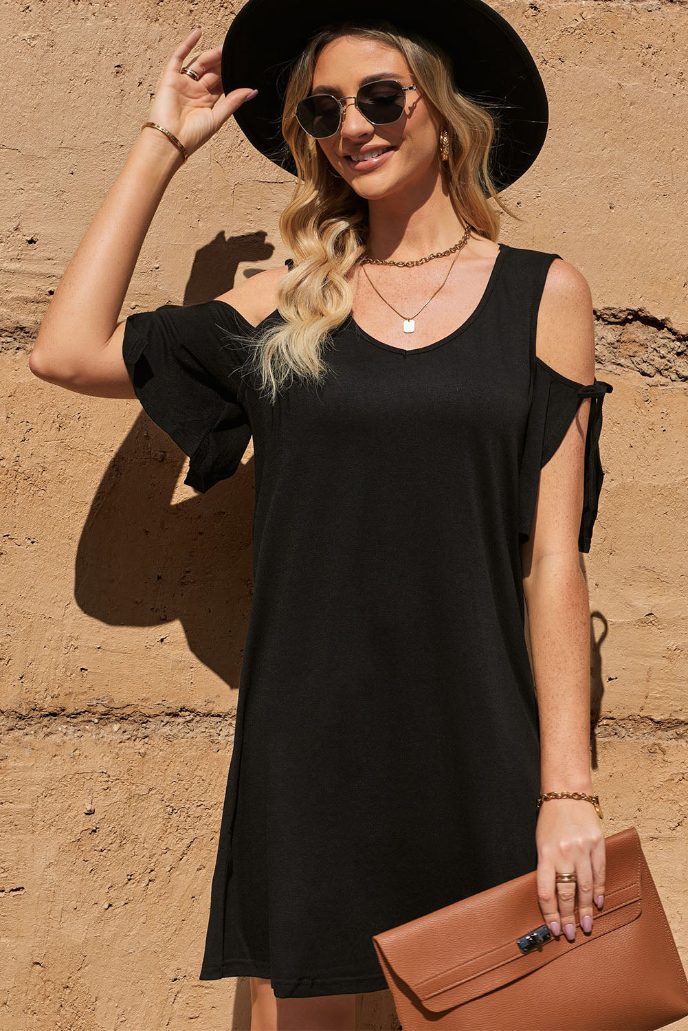 Cold-Shoulder Mini Dress