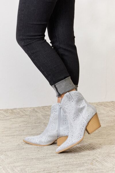 Silver Rhinestone Cowboy Boots