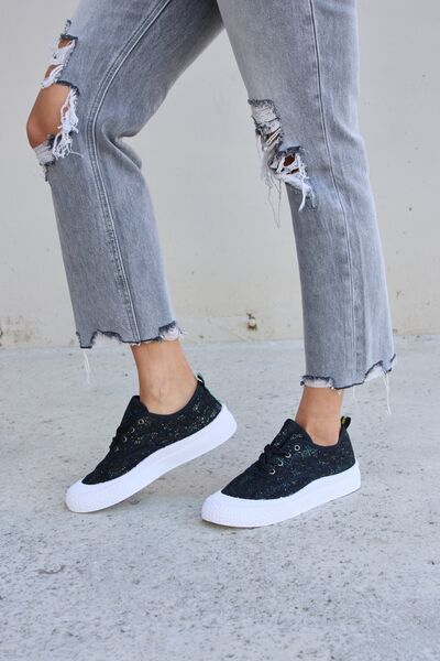 Lace-Up Platform Sneakers