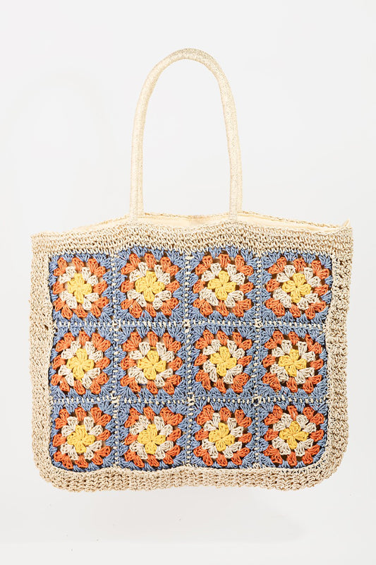 Braided Flower Tote Bag