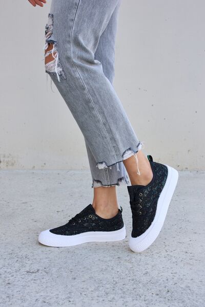 Lace-Up Platform Sneakers