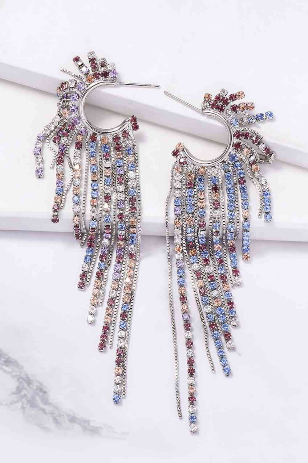 Rhinestone Fringe Earrings