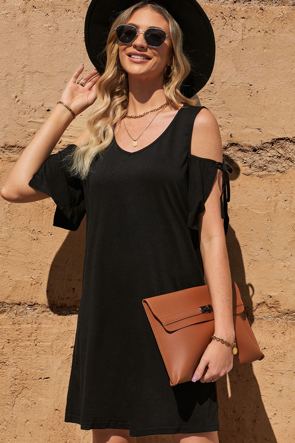 Cold-Shoulder Mini Dress