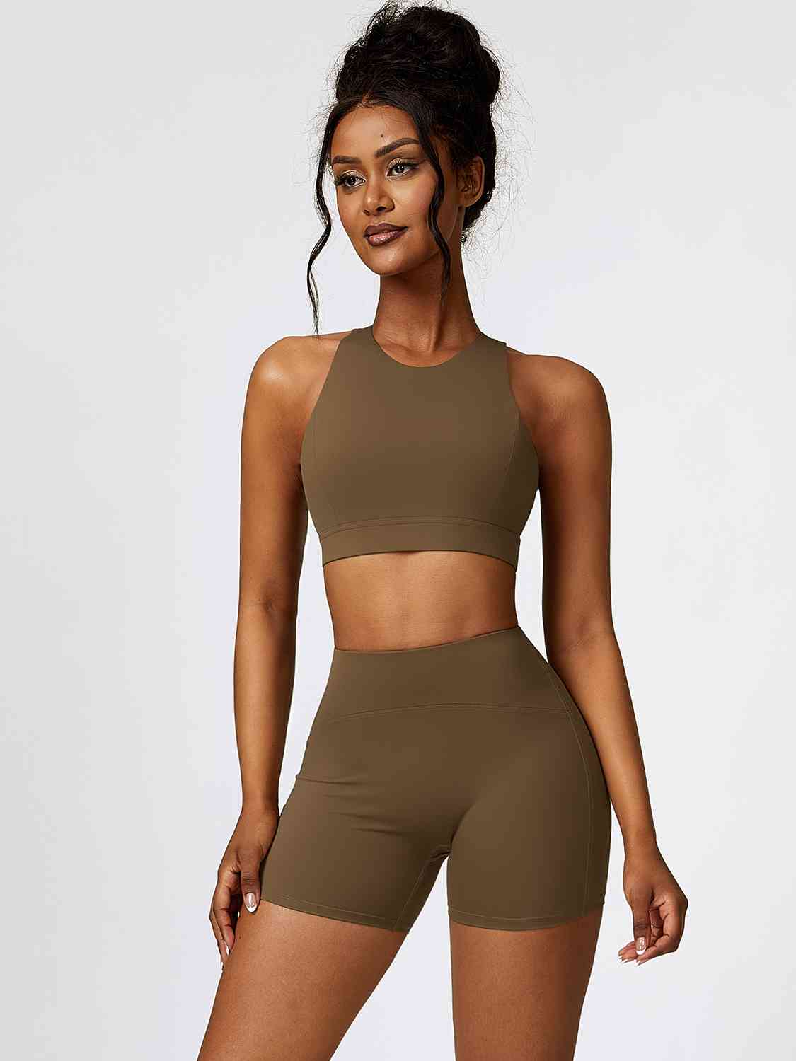 Cutout Cropped Sport Tank and Shorts Set