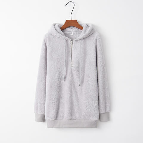 Quarter-Zip Drawstring Hoodie