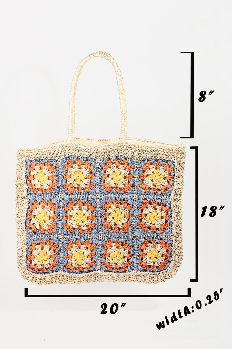 Braided Flower Tote Bag