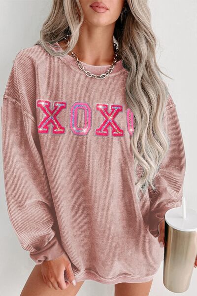 XOXO Dropped Shoulder Sweatshirt