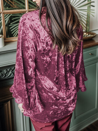 Flounce Sleeve velvet Top