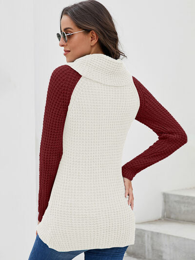 Asymmetrical Button Sweater