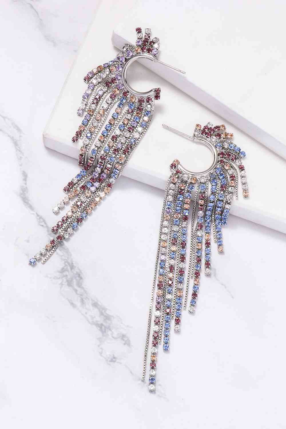 Rhinestone Fringe Earrings