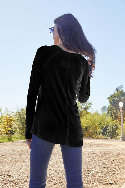 Basic Round Neck Long Sleeve T-Shirt