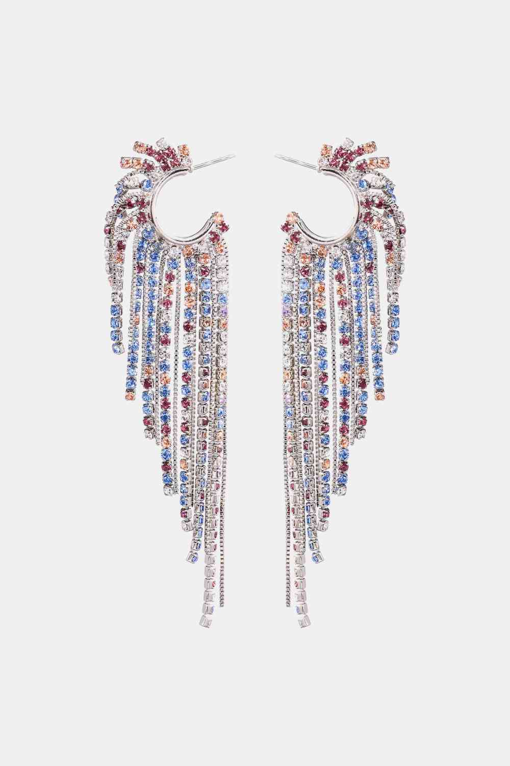 Rhinestone Fringe Earrings