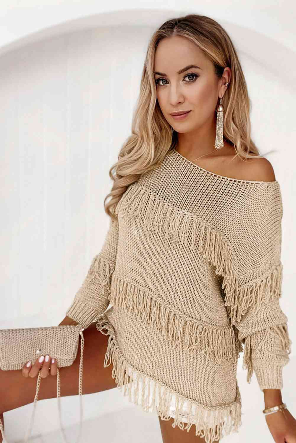 Fringe Long Sleeve Sweater