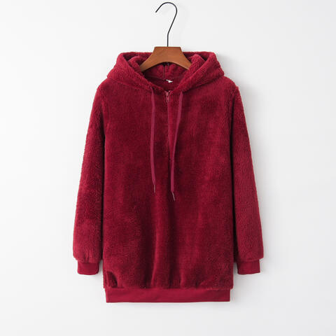 Quarter-Zip Drawstring Hoodie